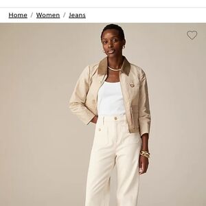 J. Crew Cream Flare Wide-Leg Jeans